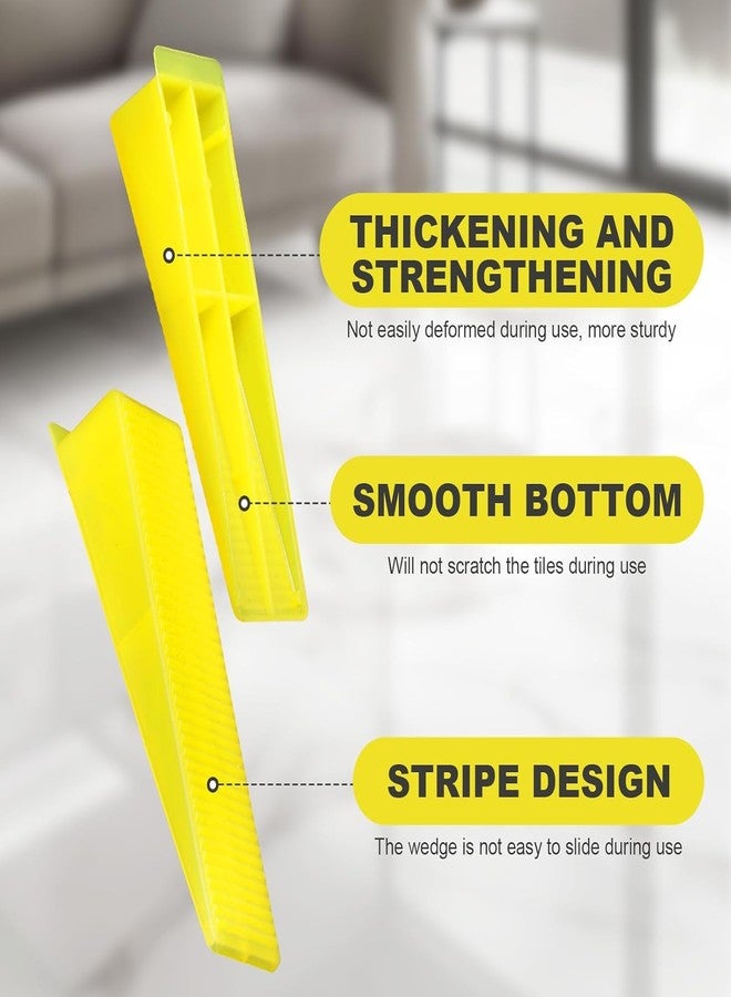 LUXART 200 PCS Reusable Tile Leveling System Wedges|Professional Thickened PVC Tile Levelers for Floor and Wall Installation|High-Strength Tile for Evenly Spaced Joints Lippage-Free Surfaces Yellow - Image 4